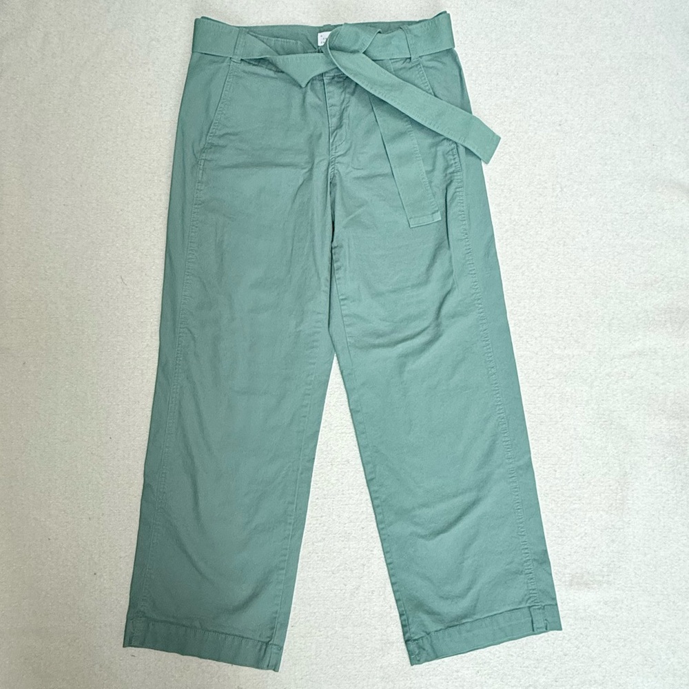 a new day Wide Leg Belted Pants in Sage Green